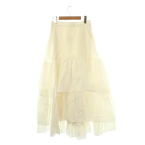 CLANE 24SS VOLUME FRILL SKIRT フレアスカート ティアードスカート ロング 2 ホワイト