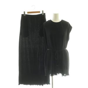 25SS BLACK DRESS ワンピース セットアップ カットソー スカート プリーツ 38 黒 /CX