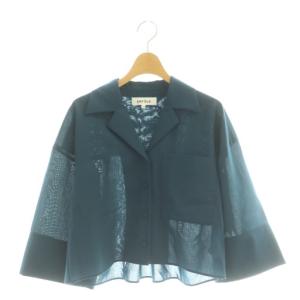25AW OPEN-COLLAR CROPPED SHIRT 38 ダークブルー