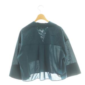 ENFOLD 25AW OPEN-COLLAR CROPPED SHIRT 38 ダークブルー