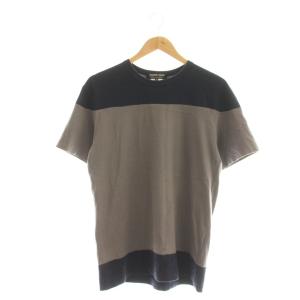 バイカラーTシャツ カットソー 半袖 M 紺 ネイビー グレー /AT OS