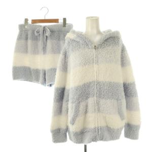 24AW ジェラート3ボーダーパーカー ショートパンツ セットアップ ルームウェア ナイトウェア F ブルー