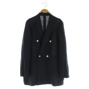 22SS リネンテーラードジャケット ダブル ネイビー /MY OS