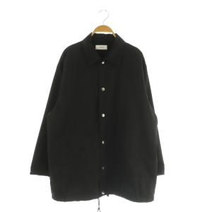 22AW PE ロング コーチジャケット スナップボタン 裏地メッシュ ブラック /MY OS