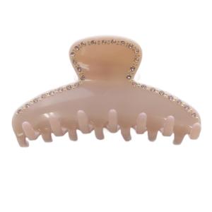 Alexandre De Paris ストーンヘアクリップ ロゴ ピンク /SR