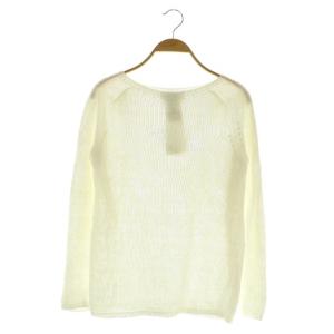 リネンクルーネックニットプルオーバー セーター イタリア製 XS ホワイト /MY OS SH