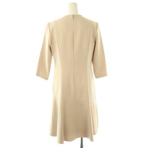 ANAYI フレアワンピース 七分袖 38 ライトベージュ /DO OS