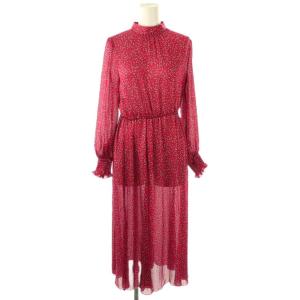 スターモチーフ プリントスタンドカラー ワンピース 36 レッド /DF OS