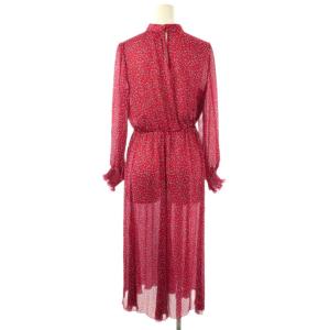 ANAYI スターモチーフ プリントスタンドカラー ワンピース 36 レッド /DF OS