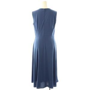 ANAYI ドライトリコットフレアワンピース ノースリーブ ロング 36 ブルー /DF OS