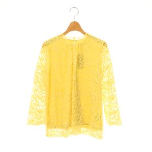 総レースプルオーバーブラウス 長袖 38 黄色 /NR OS