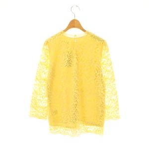 ANAYI 総レースプルオーバーブラウス 長袖 38 黄色 /NR OS