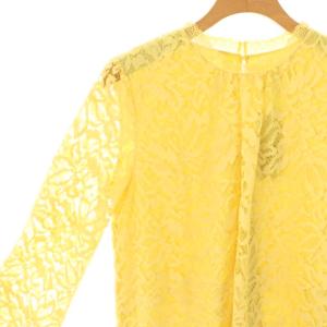 ANAYI 総レースプルオーバーブラウス 長袖 38 黄色 /NR OS