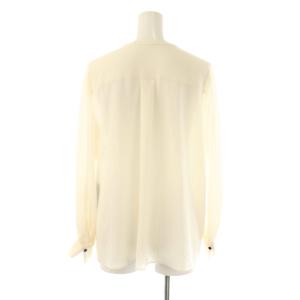 ANAYI ボウタイノーカラーブラウス シャツ 長袖 前開き 38 アイボリー 黒 /NR OS