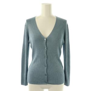 アセテートポリエステルVネックカーディガン ニット 長袖 38 ライトブルー /NR OS