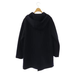 ANAYI ポンチ フーデッドコート ロング 36 ネイビー /HK OS