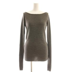 クルーネックリブニット セーター 長袖 グレー /AT OS