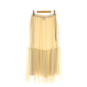 UNITED ARROWS グリッターラメ ティアードロングスカート ギャザー マキシ F ベージュ /AT OS