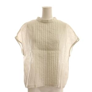 ピンタック リネン ブラウス ノースリーブ グレー /AT OS