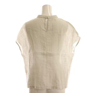 fog linen work ピンタック リネン ブラウス ノースリーブ グレー /AT OS