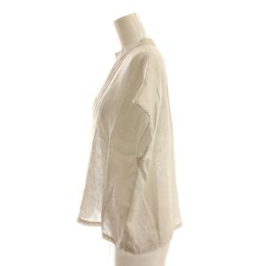 fog linen work ピンタック リネン ブラウス ノースリーブ グレー /AT OS