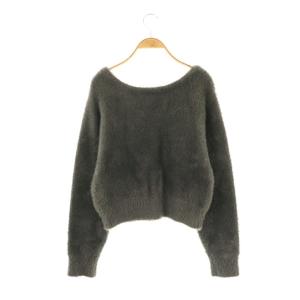 Apuweiser-riche 24AW フェイクファー カーディガン ニット 2 グレー /DF OS