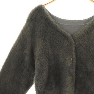 Apuweiser-riche 24AW フェイクファー カーディガン ニット 2 グレー /DF OS
