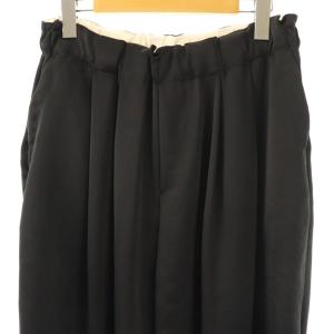 mizuiro ind mizuiroind サテン ワイドカーゴパンツ ドロスト 3 黒 /CX OS