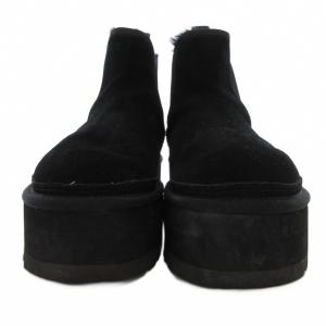 UGG australia Neumel Platform Chelsea ムートンブーツ スエード ボア 23cm 黒 ブラック