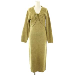 24AW ミックスニットカーデセットワンピース ロング F イエロー /DF OS