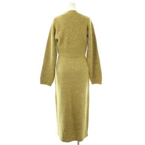 Lily Brown LilyBrown 24AW ミックスニットカーデセットワンピース ロング F イエロー /DF OS