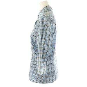 BURBERRY BLUE LABEL チェック シャツ 七分袖 38 ライトブルー /HK OS