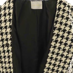 Grace Class ツイードPコート 千鳥格子 34 ブラック ホワイト