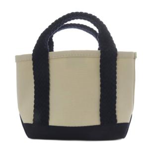 L.L.BEAN ウェブ ハンドル トートバッグ ハンドバッグ キャンバス イニシャル入り ネイビー ホワイト /YO6