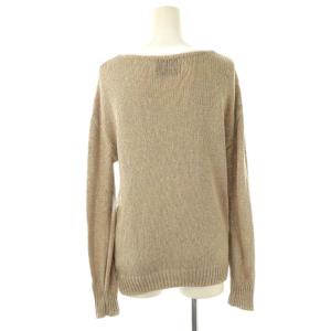 Deuxieme Classe シルクリネンVネックニット カットソー 長袖 ベージュ /NR OS SH