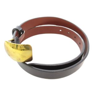 ベルト ロゴ レザー 黒 ブラック /AE SH