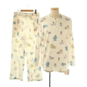 ×SESAME STREET 24AW 総柄 プルオーバー ロングパンツ ルームウェア M オフホワイト