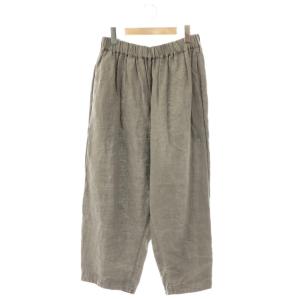 天然染め ルーズリーパンツ イージーパンツ リネン F グレー /DF OS