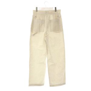 HUMAN WOMAN × 菊池亜希子 × LEE 23SS コラボペインターパンツ ワイドパンツ ストライプ M ホワイト ベージュ
