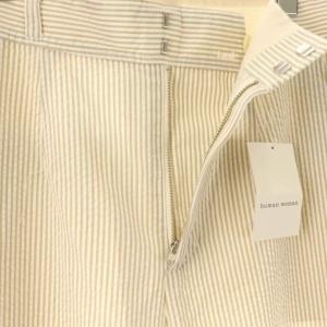 HUMAN WOMAN × 菊池亜希子 × LEE 23SS コラボペインターパンツ ワイドパンツ ストライプ M ホワイト ベージュ