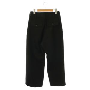 MARGARET HOWELL SERGE TROUSERS パンツ ストレート スラックス 2 黒 ブラック /AT OS