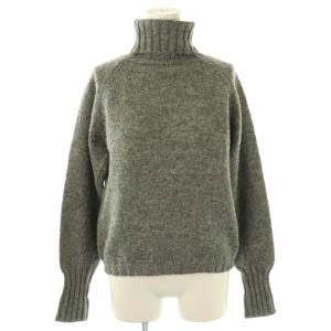 タートルネックニット セーター 長袖 ウール グレー /AT OS