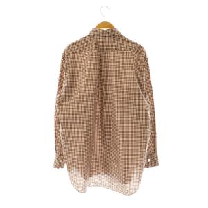 BLAMINK コットンチェックレギュラーシャツ 36 ブラウン