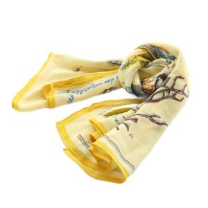 リネンミックスストール120 シェル 総柄 黄色 クリーム色 /MI OS