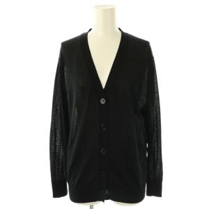 Semi Sheer Vネック カーディガン ブラック /ES OS