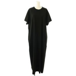 リラクシングワンピース 半袖 ロング ブラック /DO OS