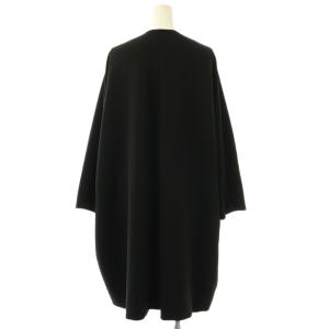 MUSE de Deuxieme Classe トリアセジョーゼットノーカラーコート ロング ブラック /DO OS