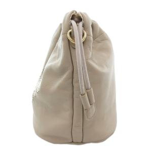 russet ソフトレザー巾着ショルダーバッグ 2WAY ベージュ パンチング CE-1278 /AE