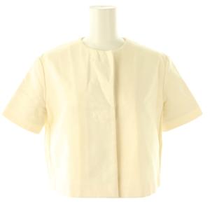 ノーカラー半袖ジャケット 0 オフホワイト /HK OS