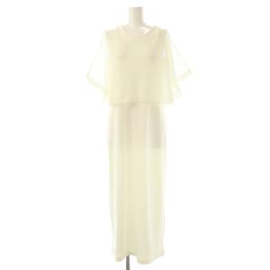 25SS メッシュレイヤードワンピース ロング 36 ホワイト /DF OS